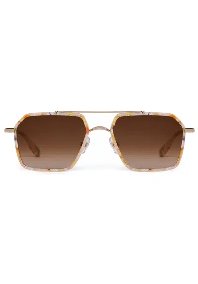 Krewe Women's Emery Sunglasses In 12k + Glace In Brown