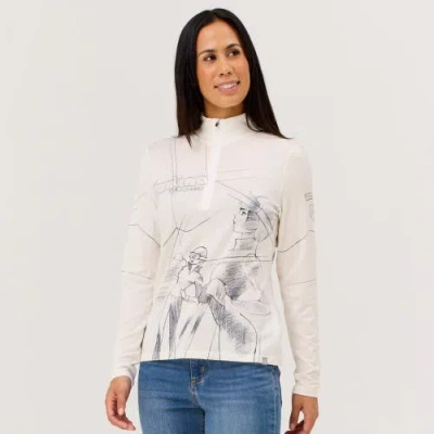 Krimson Klover Back Country Sketch Merino Base Layer Top In White