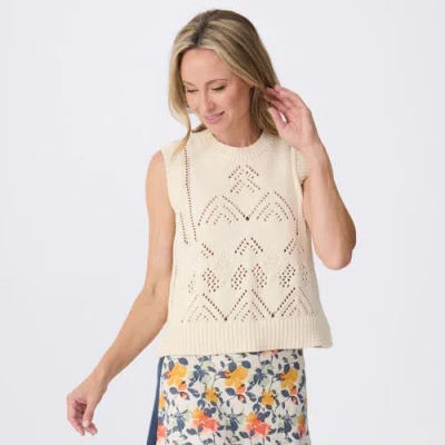 Krimson Klover Camille Sleeveless Pointelle Sweater In Animal Print