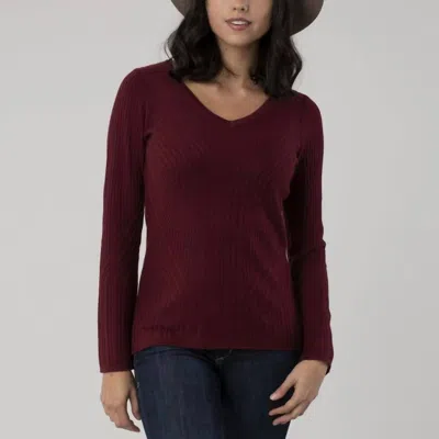 Krimson Klover Coco V-neck Sweater In Damson In Red