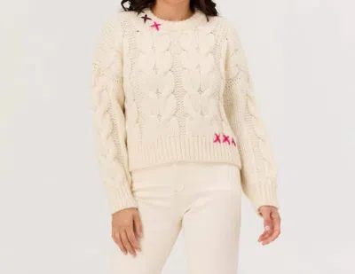 Krimson Klover Frea Cable Sweater In Snow In Neutral