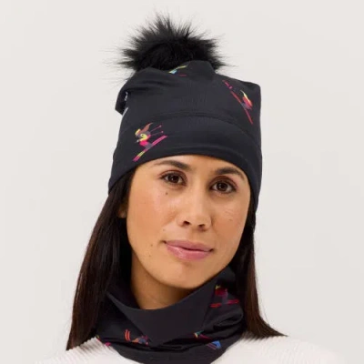 Krimson Klover Multi-skiers Illustrated Beanie In Black