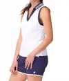 Krimson Klover Peyton Sleeveless Polo In White-indigo In White