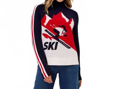 Krimson Klover Ski Cortina Long Sleeve Sweater In Racing Red In Multi