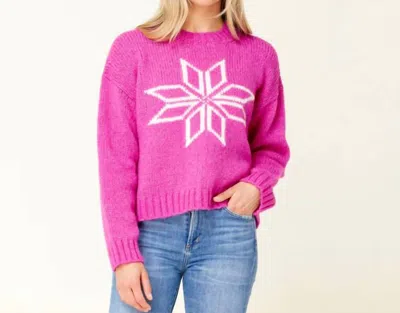 Krimson Klover Snowflake Pullover Sweater In Pink
