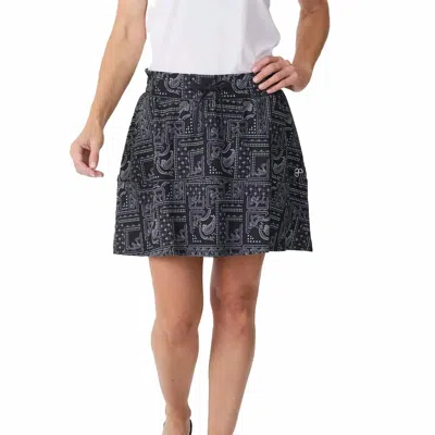 Krimson Klover Sun Valley Mini Skort In Black Bandana In Blue