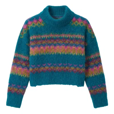 Krimson Klover Women's Blue Celine Mock Neck In Multi