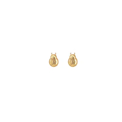 Kris Nations Ladybug Stud Earrings Gold Vermeil