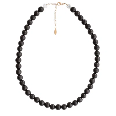 Kris Nations Women's Brown Jet Gemstone Baller Necklace