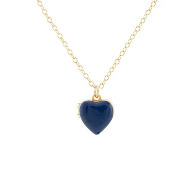 Kris Nations Women's Enamel Heart Locket - Blue