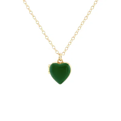 Kris Nations Women's Enamel Heart Locket - Green