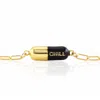 Kris Nations Women's Gold / Black Chill Pill Enamel Bracelet Gold Filled & Black Enamel In Multi