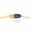 Kris Nations Women's Gold / Blue Chill Pill Enamel Bracelet Gold Filled & Blue Enamel In Multi