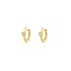 Kris Nations Women's Gold Heart Crystal Huggie Hoop Earrings