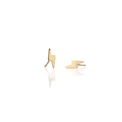 Kris Nations Women's Gold Lightning Bolt Stud Earrings