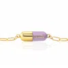 Kris Nations Women's Gold / Purple Chill Pill Enamel Bracelet Gold Filled & Peri Lilac Enamel In Multi