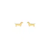 Kris Nations Women's Gold Weiner Dog Stud Earrings In Gold