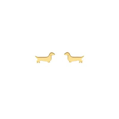 Kris Nations Women's Gold Weiner Dog Stud Earrings