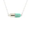 Kris Nations Women's Green / Blue / Silver Big Chill Pill Chain Necklace Turquoise & Sterling Silver In Multi
