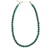 Kris Nations Women's Green Malachite Baller Gemstone Beaded Necklace In Green