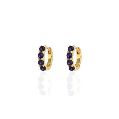Kris Nations Women's Lapis Huggie Hoop Earrings In Gold