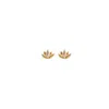 Kris Nations Women's Lotus Stud With Crystal Earrings Gold Vermeil