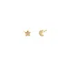 Kris Nations Women's Opal Star Moon Stud Earrings In Gold