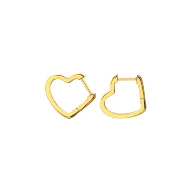 Kris Nations Women's Open Heart Hinged Huggie Hoop Earrings - Gold