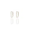 Kris Nations Women's Oval Huggie Hoop Earrings - Sterling Silver In Silver