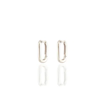 Kris Nations Women's Oval Huggie Hoop Earrings - Sterling Silver