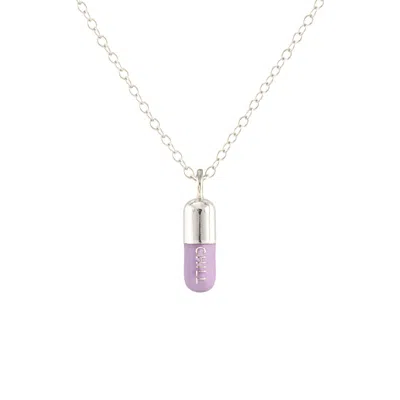 Kris Nations Women's Purple Chill Pill Enamel Necklace Sterling Silver & Peri Lilac