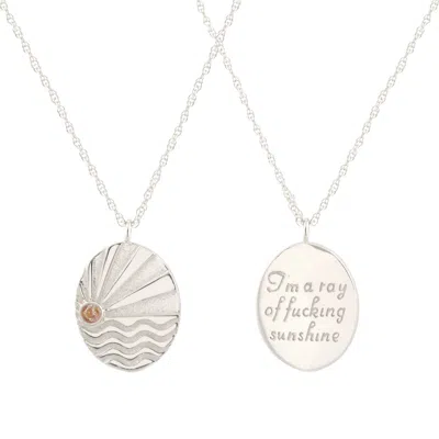 Kris Nations Women's Ray Of Sunshine Charm Necklace Sterling Silver
