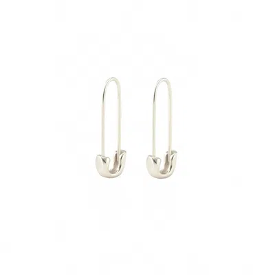 Kris Nations Women's Safety Pin Hoop Earrings In Sterling Silver In Multi