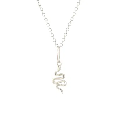 Kris Nations Women's Snake Charm Necklace Sterling Silver