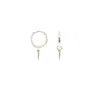 Kris Nations Women's Spike Huggie Hoop Earrings - Sterling Silver In Silver