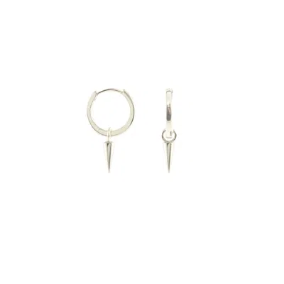 Kris Nations Women's Spike Huggie Hoop Earrings - Sterling Silver