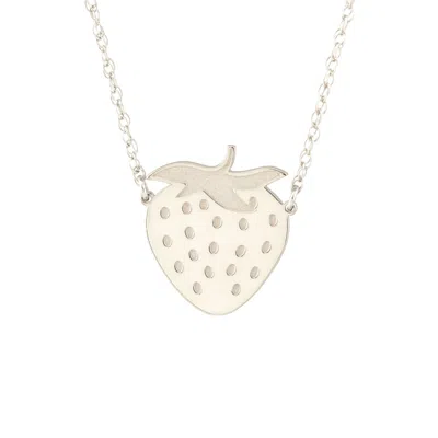 Kris Nations Women's Strawberry Necklace - Silver In Neutral
