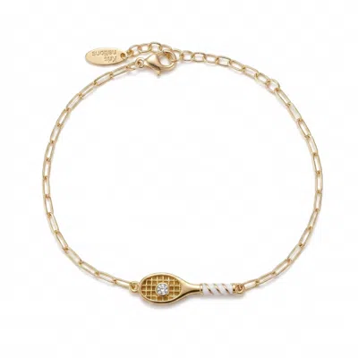 Kris Nations Women's Tennis Racket Bracelet - Gold