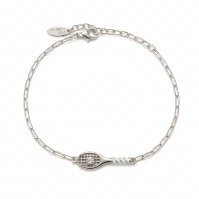 Kris Nations Women's Tennis Racket Bracelet - Silver