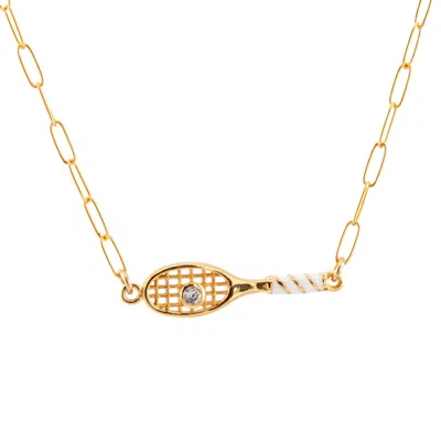 Kris Nations Women's Tennis Racket Necklace - Gold