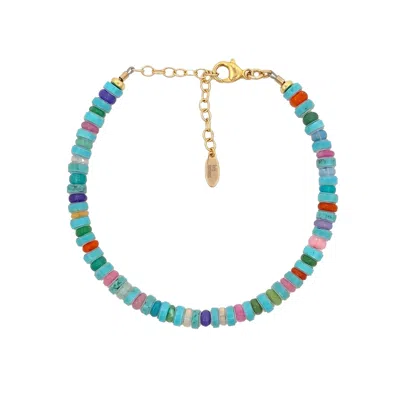 Kris Nations Women's Turquoise & Multicolor Opal Bracelet - Gold In Blue