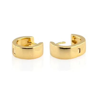 Kris Nations Women's Wide Hinged Huggie Hoop Earrings Gold Vermeil
