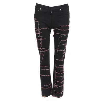 Pre-owned Kris Van Assche Dior Homme 2016 Runway Black Red White Stitch Cropped Jeans 30" Lil Uzi Vert