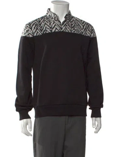 Pre-owned Kris Van Assche Graphic Print Collar Sweatshirt In Black