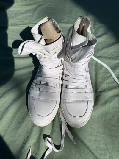 Pre-owned Kris Van Assche Lace Up Sneakers Sz46 In White