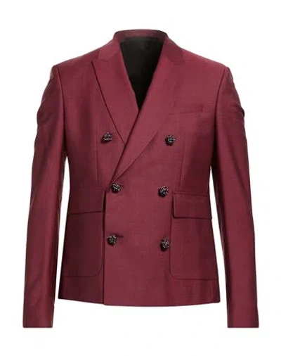 Kris Van Assche Man Blazer Brick Size 38 Wool, Mohair Wool In Red