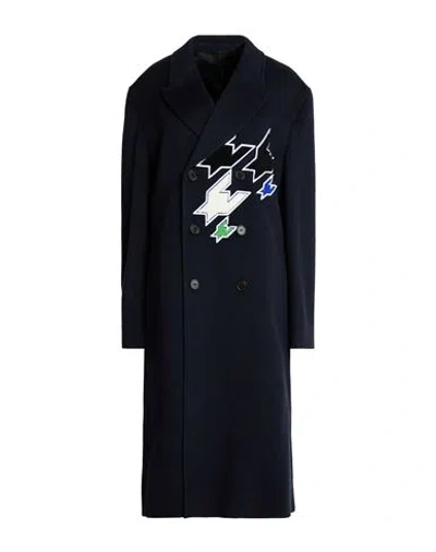 Kris Van Assche Man Coat Midnight Blue Size 36 Wool