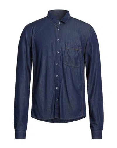 Kris Van Assche Man Denim Shirt Blue Size 36 Cotton