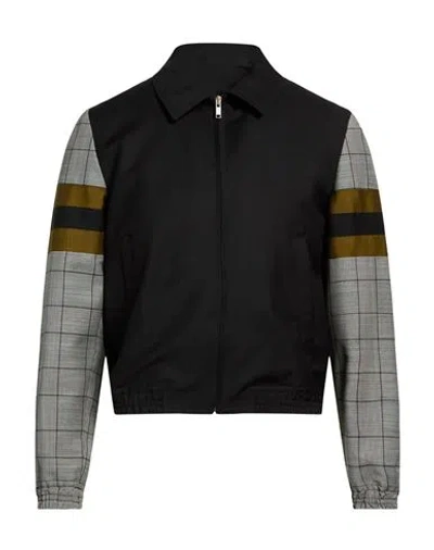 Kris Van Assche Man Jacket Black Size 36 Cotton, Mohair Wool