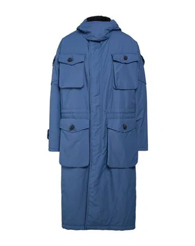 Kris Van Assche Man Overcoat & Trench Coat Light Blue Size 38 Nylon
